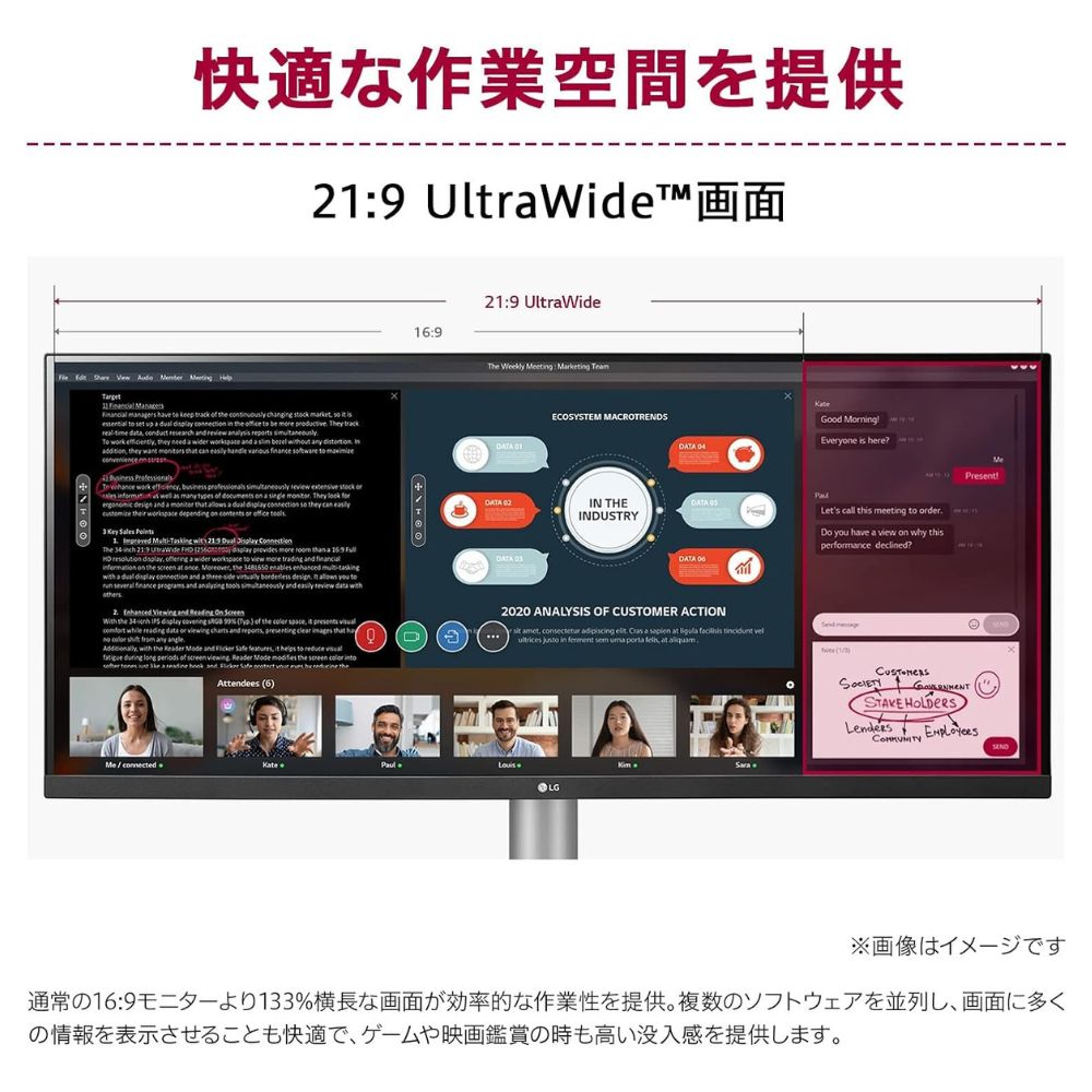 LG モニター ディスプレイ UltraWide 29WQ600-W (29型 UltraWide FHD IPS 非光沢 USB-C DP HDMI チルト調節 内臓スピーカー Vesa 3年間保証)