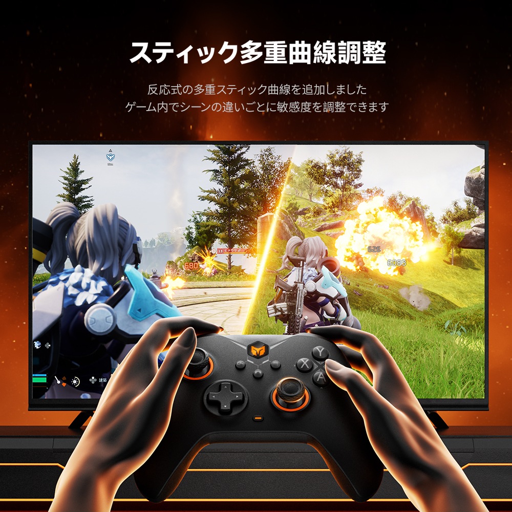 BIGBIG WON ビッグビッグウォン GALE Hall combo Gray 無線 有線ゲームコントローラー ( Switch WindowsPC iPhone Android Bluetooth 2.4GHz USB-A ターボ マクロ ジャイロ 充電台つき 1年間保証 ) グレイ