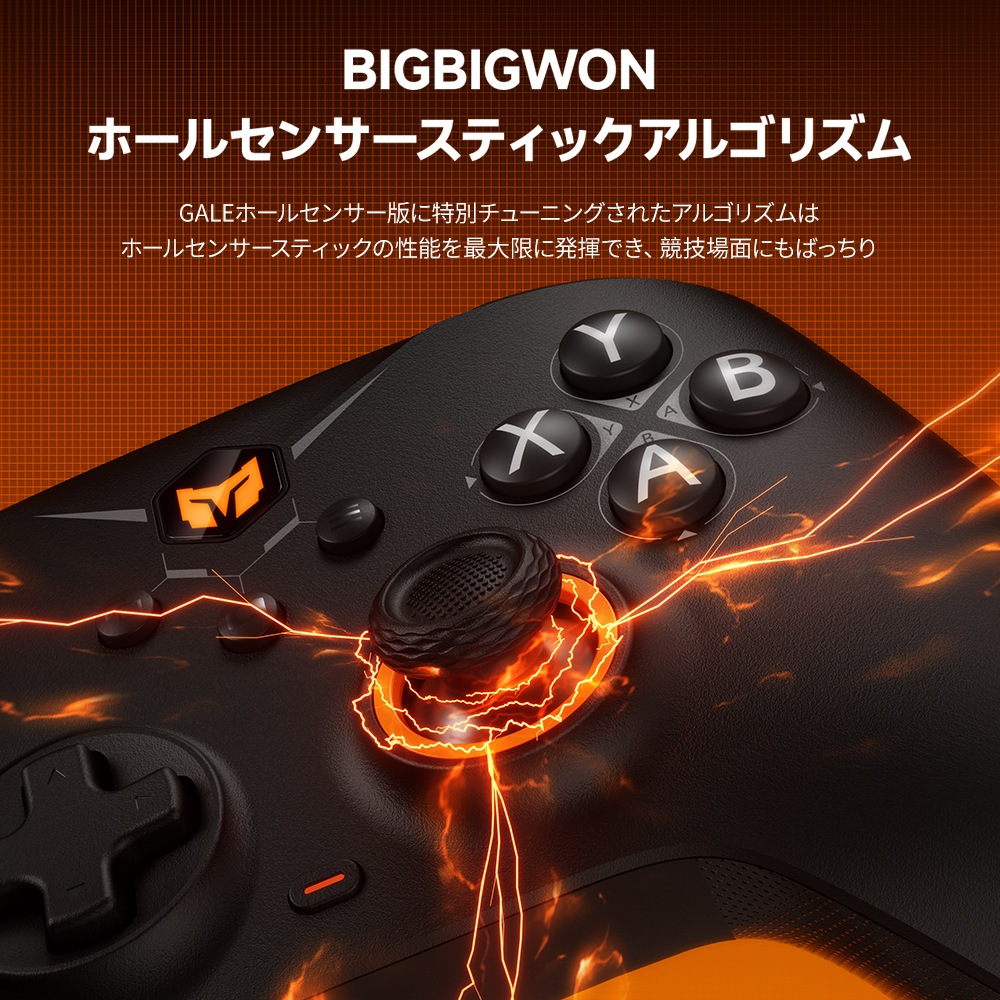 BIGBIG WON ビッグビッグウォン GALE Hall combo Gray 無線 有線ゲームコントローラー ( Switch WindowsPC iPhone Android Bluetooth 2.4GHz USB-A ターボ マクロ ジャイロ 充電台つき 1年間保証 ) グレイ