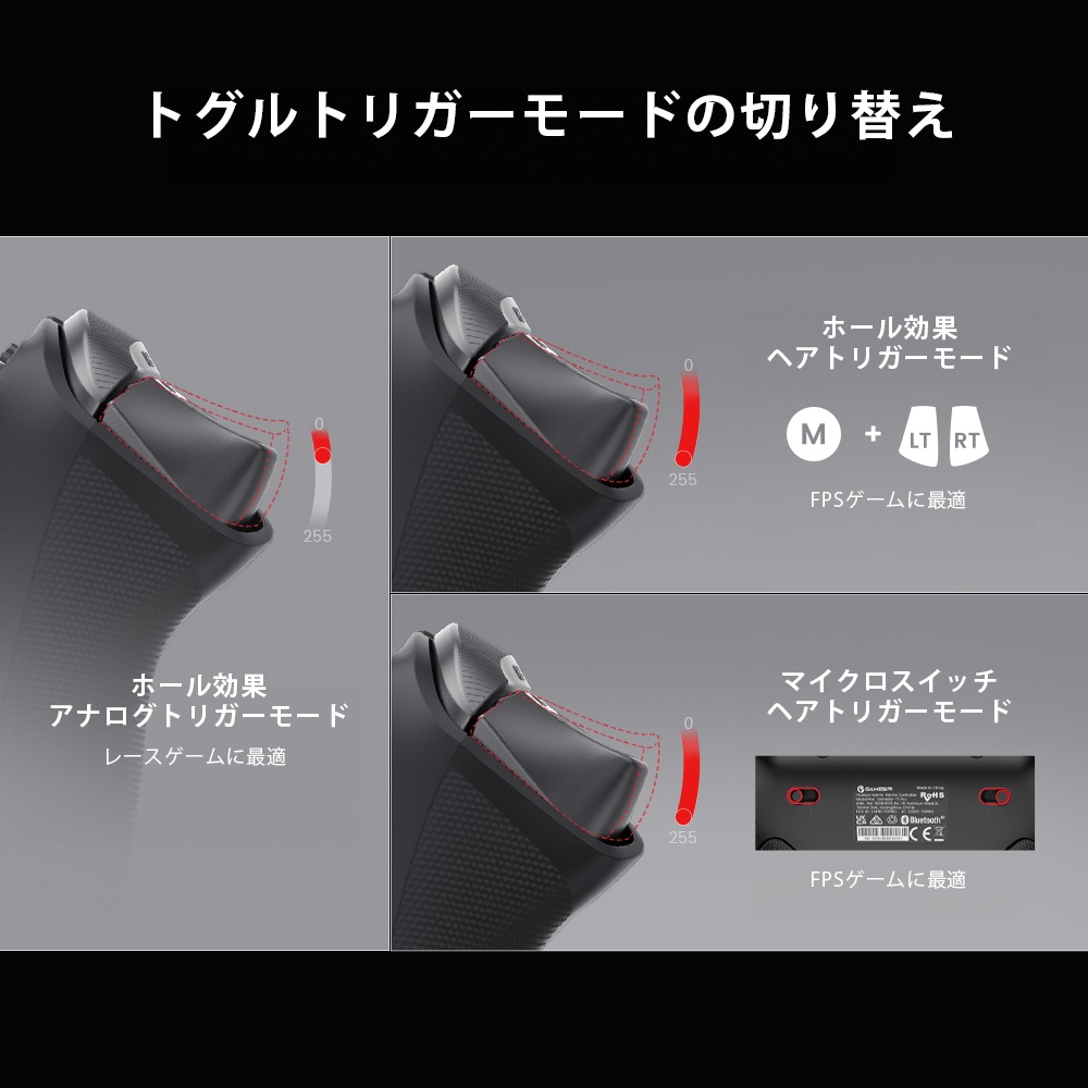 GameSir Tarantula Pro 無線 有線ゲームコントローラー (Switch Windows PC iOS Android Bluetooth 2.4GHz USB-C ジャイロ有 1年間保証)