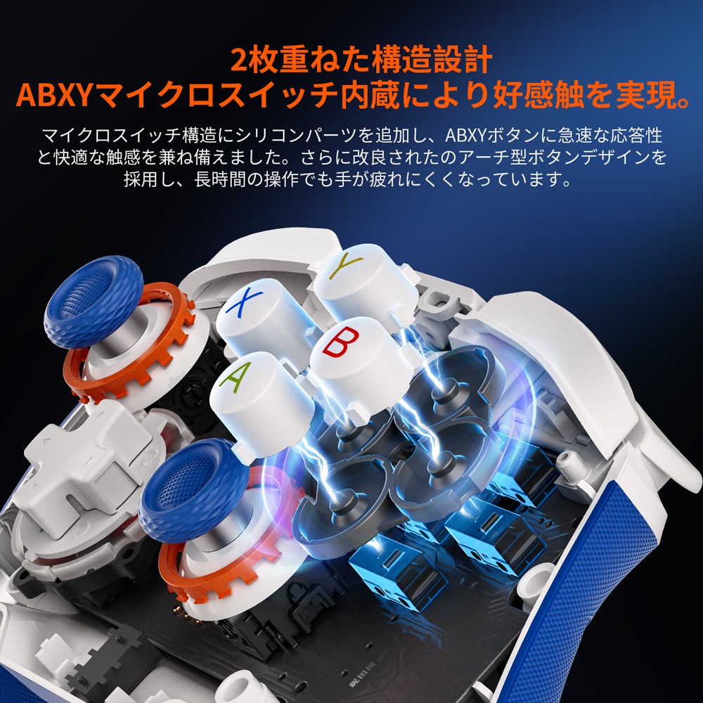 BIGBIG WON ビッグビッグウォン BLITZ2 無線 有線ゲームコントローラー ( Switch iPhone Android Windows PC Bluetooth 2.4GHz USB Type-A ジャイロあり ) ブルー