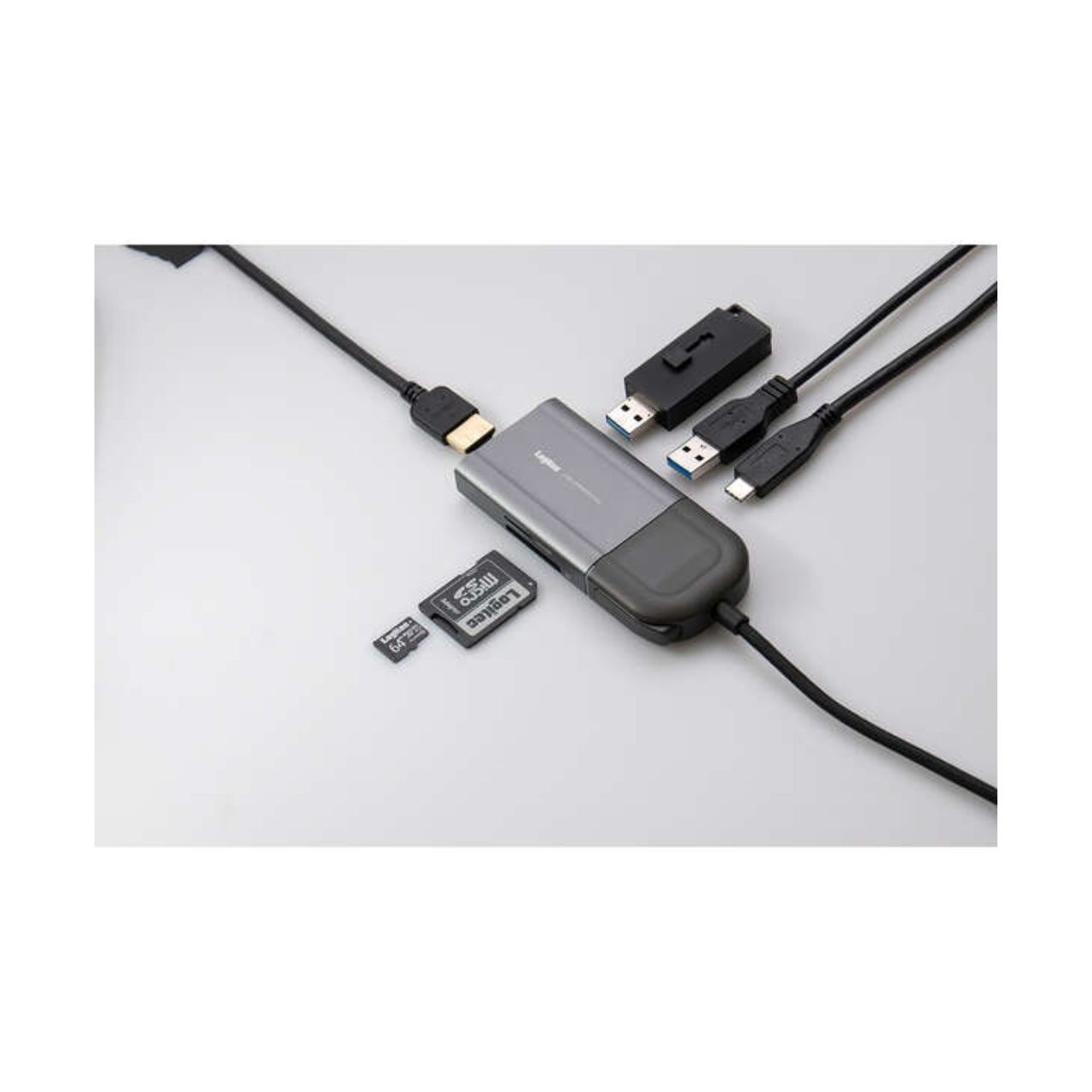 Logitec ロジテック HDMI ON/OFF機能搭載 ドッキングステーション 6in1モデル LHB-PMP6U3SS (USB Type-C Type-A SD microSD USB Power Delivery)