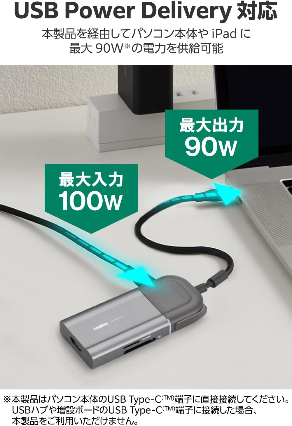 Logitec ロジテック HDMI ON/OFF機能搭載 ドッキングステーション 6in1モデル LHB-PMP6U3SS (USB Type-C Type-A SD microSD USB Power Delivery)