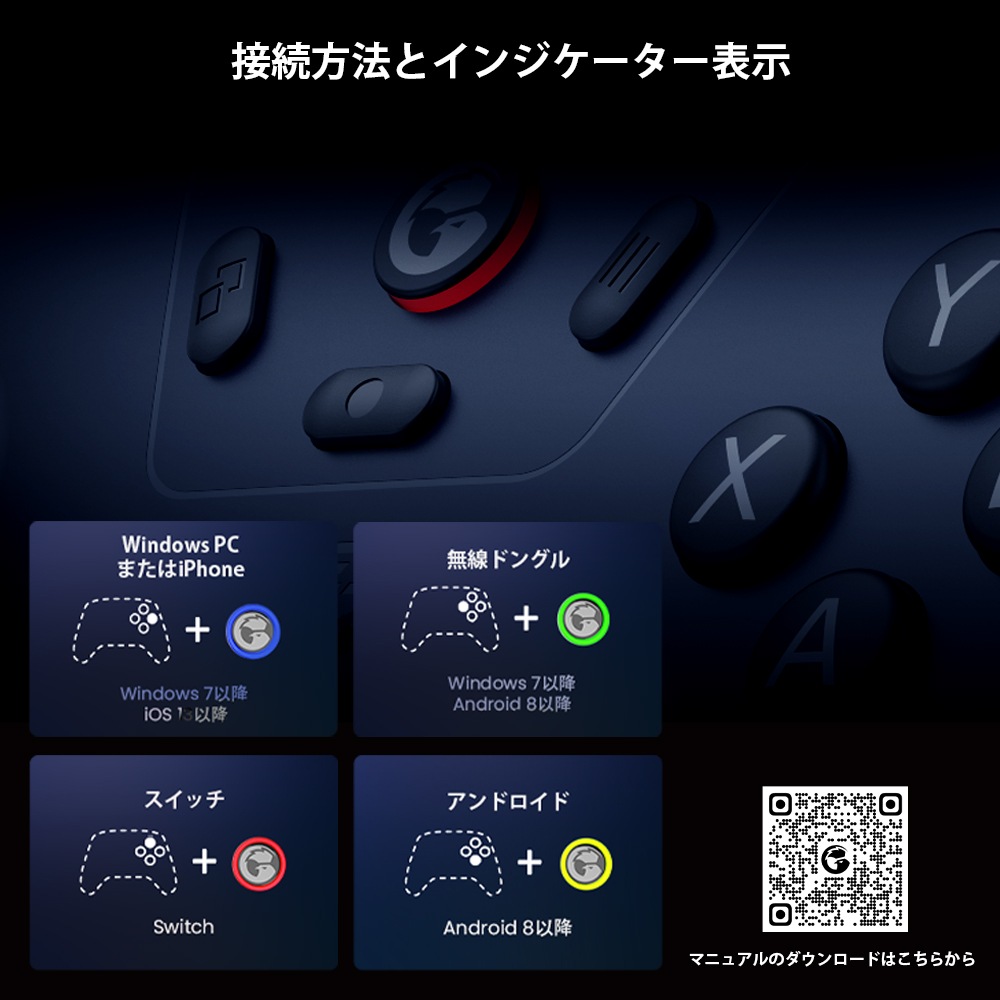 GameSir Nova Lite Space Purple 無線/有線ゲームコントローラー (Switch Windows PC iOS Android XBOXレイアウト メンブレン ターボ 1年間保証)スペースパープル