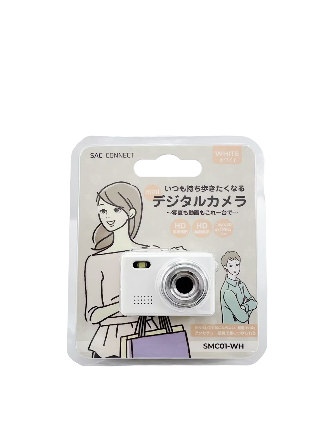 m*a様 デジタルカメラ　動作確認済み SAC CONNECT MINIカメラ SMC01-WHMSD32 ( 32GB microSDカード