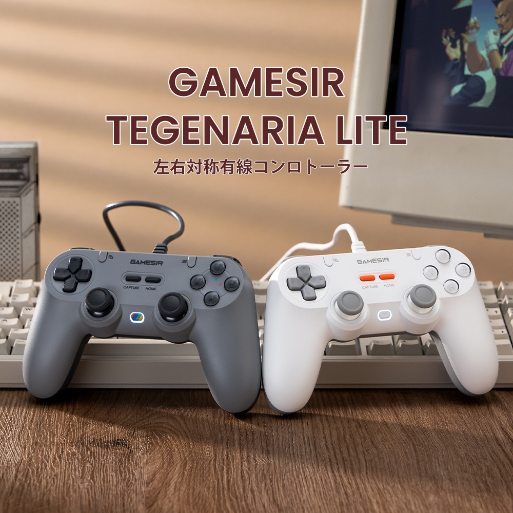GameSir Tegenaria Lite Gray 有線 ゲームコントローラー ( Switch Switch2 Windows PC Android iOS 左右対称 メンブレン ターボ マクロ マッピング バイブレーションあり 1年間保証 )