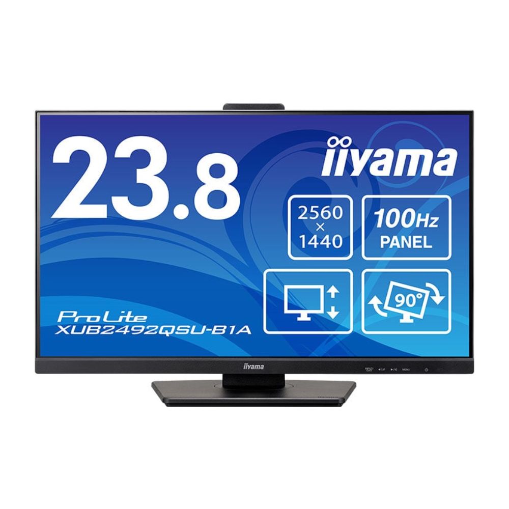 iiyama イイヤマ モニター ProLite XUB2492QSU-B1A ( 23.8型 WQHD IPS 非光沢 HDMI DP チルト 昇降 ピボット スウィーベル 内臓スピーカー Vesa 3年間保証 )