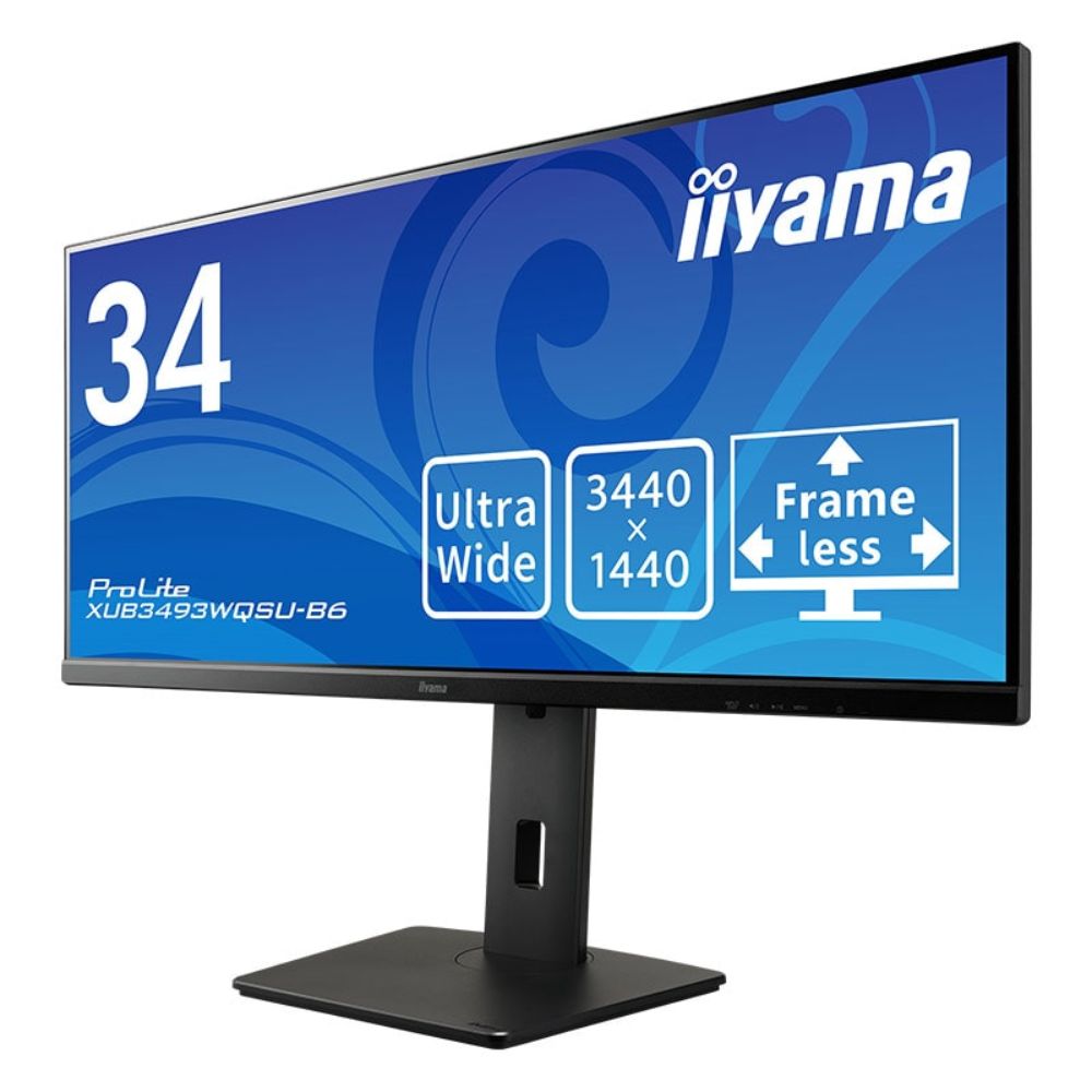 iiyama イイヤマ モニター ディスプレイ ProLite XUB3493WQSU-B6(34型ワイド ケーブル付属 IPS UWQHD HDMI DisplayPort ブラック 昇降)
