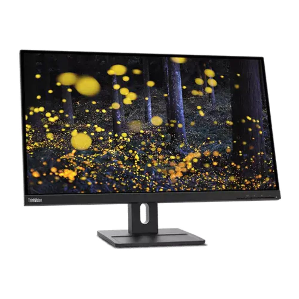 Lenovo レノボ モニター ディスプレイ ThinkVision E27q-20 62D0GAR1JP ( 27型 QHD 非光沢 IPS HDMI DisplayPort チルト スイベル ピボット 高さ調節 Vesa 内蔵スピーカー 3年間保証 ) ブラック
