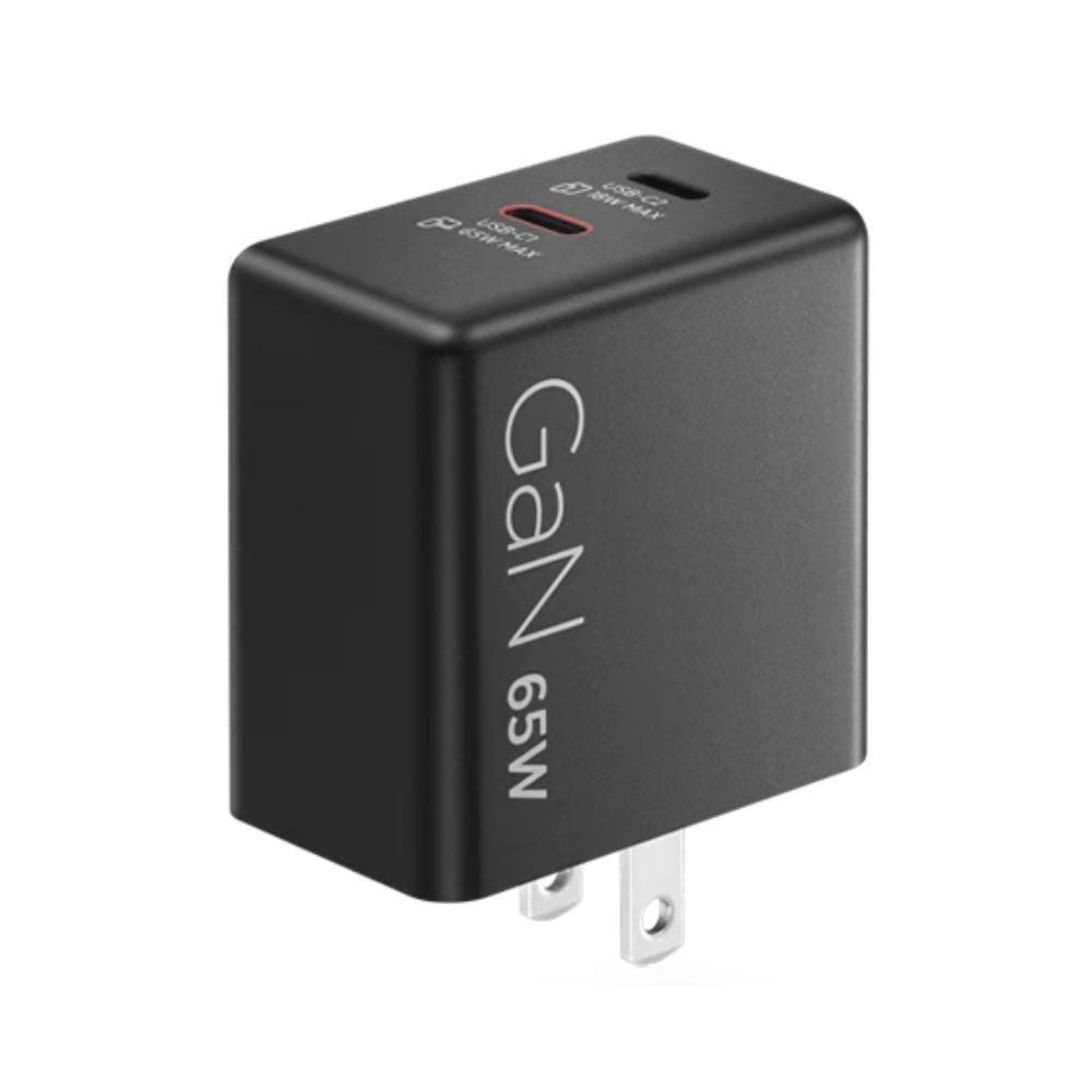 Lenovo レノボ 65W デュアルUSB Type-C GaN ACアダプター 40AW065BUS ( 充電器 軽量 窒素ガリウム 発熱しにくい 小型 ) ブラック