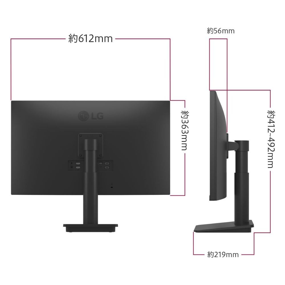 LG Electronics モニター 液晶ディスプレイ 27MS570B-B ( 27型 フルHD IPS 非光沢 HDMI USB Type-C チルト 高さ調節 Vesa 内蔵スピーカー 3年間保証 )