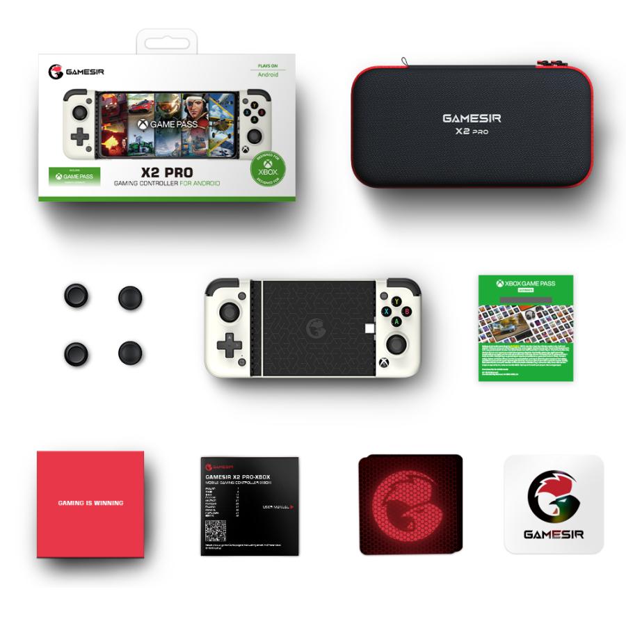 【アウトレット 未使用】GameSir X2 Pro White 有線ゲームコントローラー ( Android スマホ用 XBOX ライセンス品 キャリーケースつき 1年間保証 )  ムーンライト