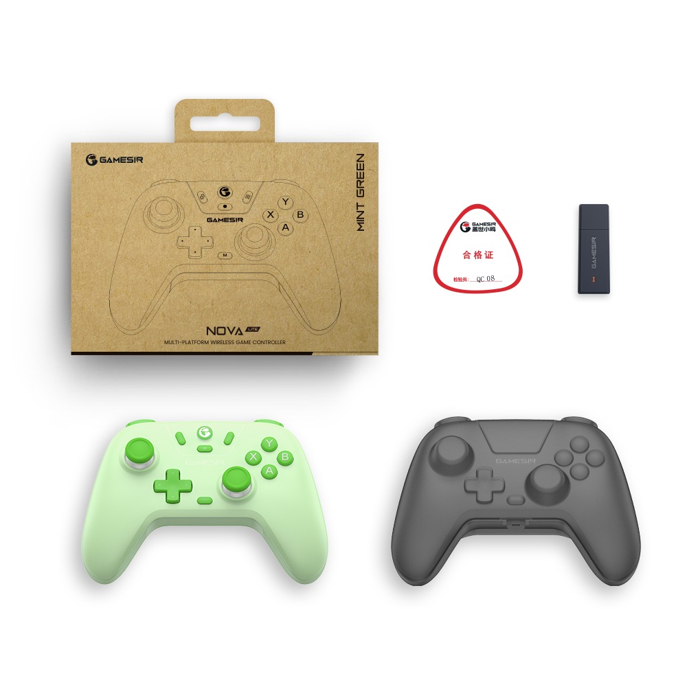 GameSir Nova Lite Mint Green 無線/有線ゲームコントローラー (Switch Windows PC iOS Android XBOXレイアウト メンブレン ターボ 1年間保証) ミントグリーン