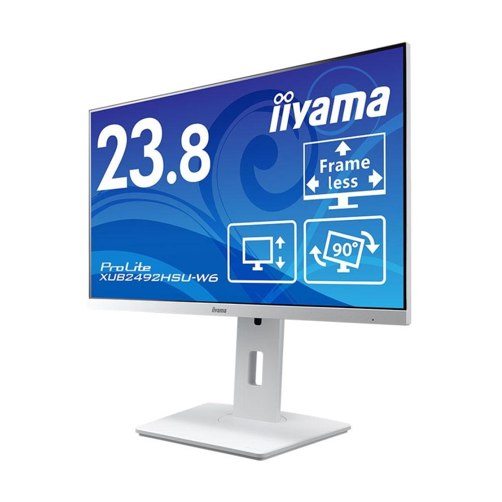 iiyama イイヤマ モニター ディスプレイ ProLite XUB2492HSU-W6 ( 23.8型 フルHD IPS 非光沢 DisplayPort HDMI チルト ピボット スイベル 高さ調整 Vesa 内臓スピーカー 3年間保証 )