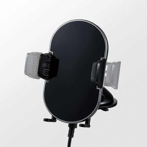 ELECOM エレコム センサー付きQi充電式車載ホルダー(コンパクト）ワイヤレス充電器 W-QC07BK ブラック