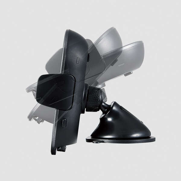 ELECOM エレコム センサー付きQi充電式車載ホルダー(コンパクト）ワイヤレス充電器 W-QC07BK ブラック