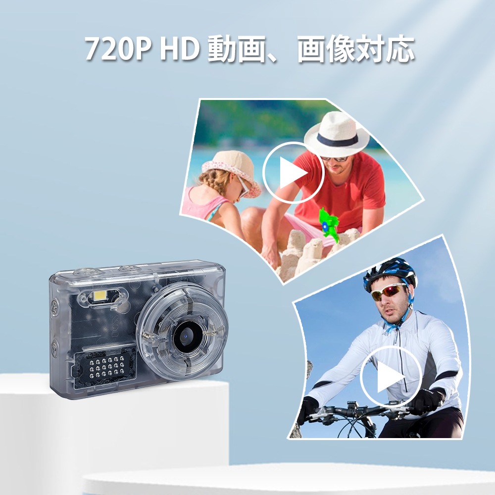 SAC CONNECT MINIカメラ SMC01-TWHMSD32 ( 32GB microSDカードつき 約100万画素 CMOSセンサー 固定焦点 0.96インチ液晶画面 動画撮影 レトロモード 小型デジタルカメラ) クリアホワイト