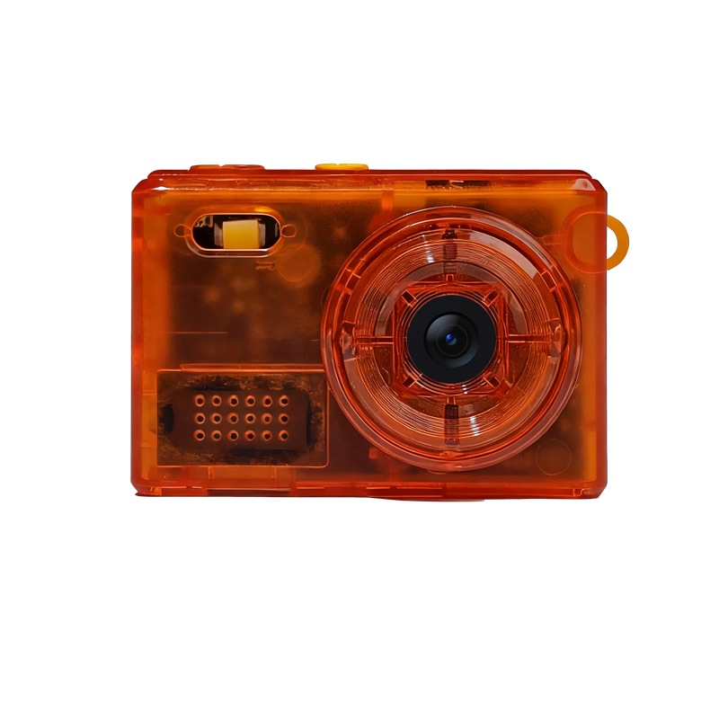 SAC CONNECT MINIカメラ SMC01-TORMSD32 ( 32GB microSDカードつき 約100万画素 CMOSセンサー 固定焦点 0.96インチ液晶画面 動画撮影 レトロモード 小型デジタルカメラ) クリアオレンジ