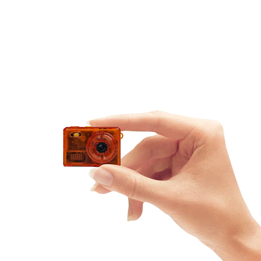SAC CONNECT MINIカメラ SMC01-TORMSD32 ( 32GB microSDカードつき 約100万画素 CMOSセンサー 固定焦点 0.96インチ液晶画面 動画撮影 レトロモード 小型デジタルカメラ) クリアオレンジ