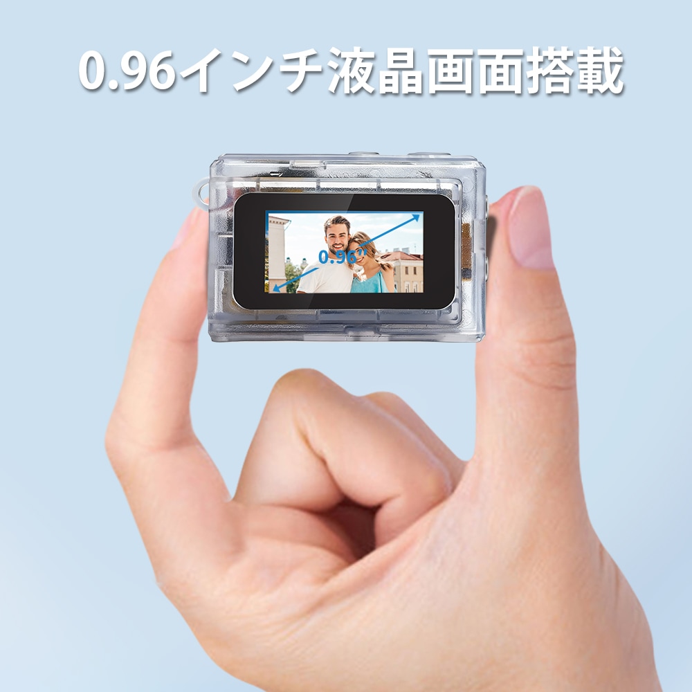 SAC CONNECT MINIカメラ SMC01-TWH ( 約100万画素 CMOSセンサー 固定焦点 0.96インチ液晶画面 microSD対応 動画撮影 レトロモード 小型デジタルカメラ ) クリアホワイト