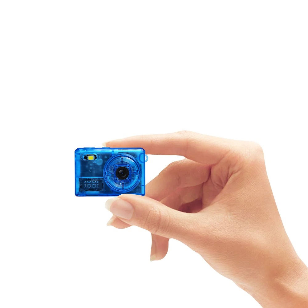 SAC CONNECT MINIカメラ SMC01-TBLMSD32 ( 32GB microSDカードつき 約100万画素 CMOSセンサー 固定焦点 0.96インチ液晶画面 動画撮影 レトロモード 小型デジタルカメラ) クリアブルー