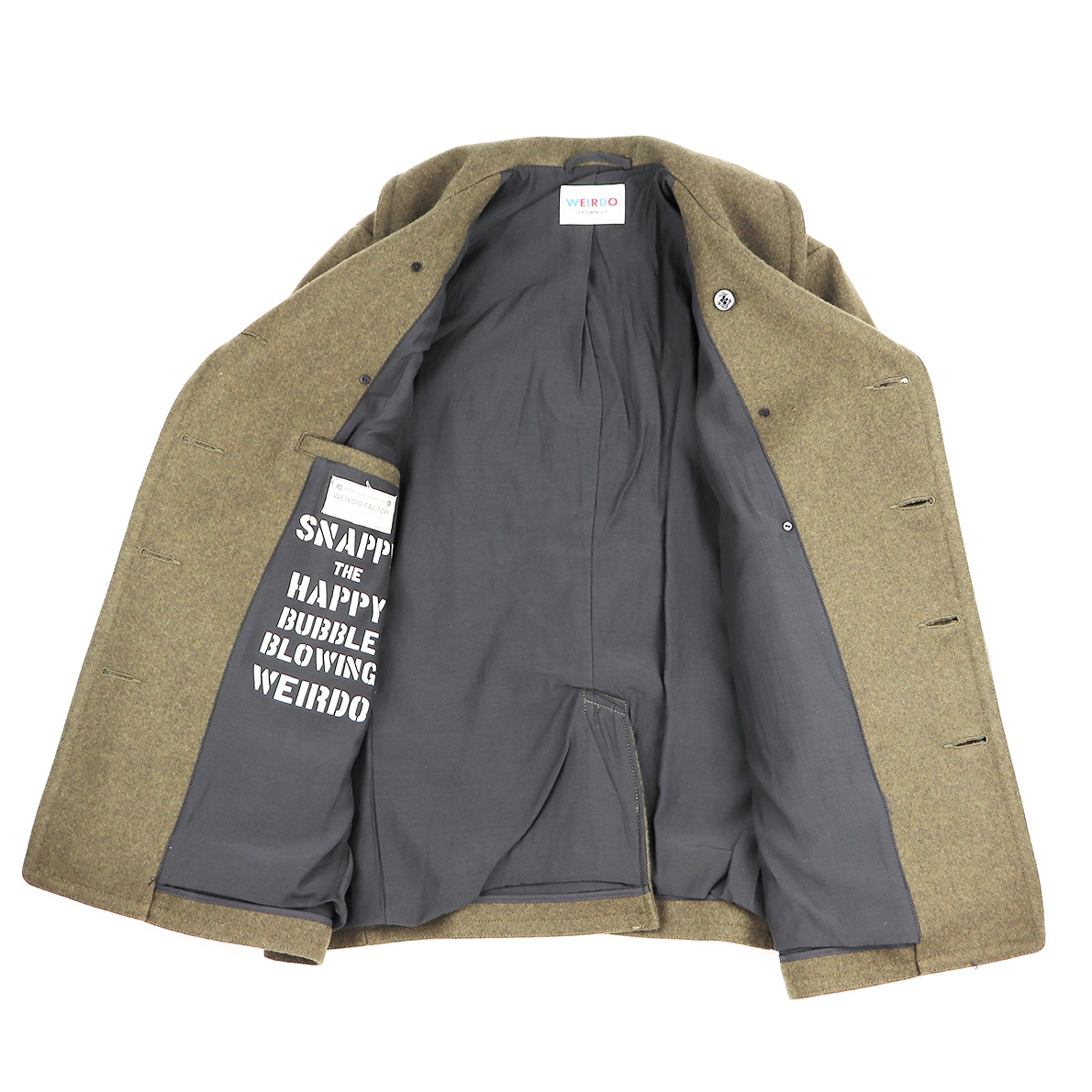 セール 40% OFF SALE WEIRDO SKULL & SNAKE - PEA COAT (KHAKI 