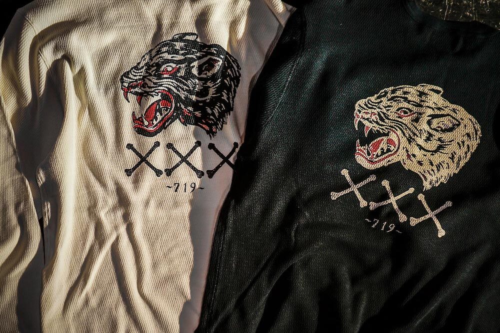 ギャングスタービル ヘンリーネック ワッフル 長袖 Tシャツ ロンT