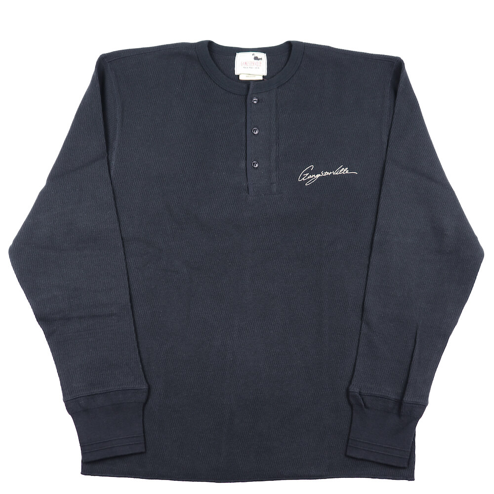 ギャングスタービル ヘンリーネック ワッフル 長袖 Tシャツ ロンT