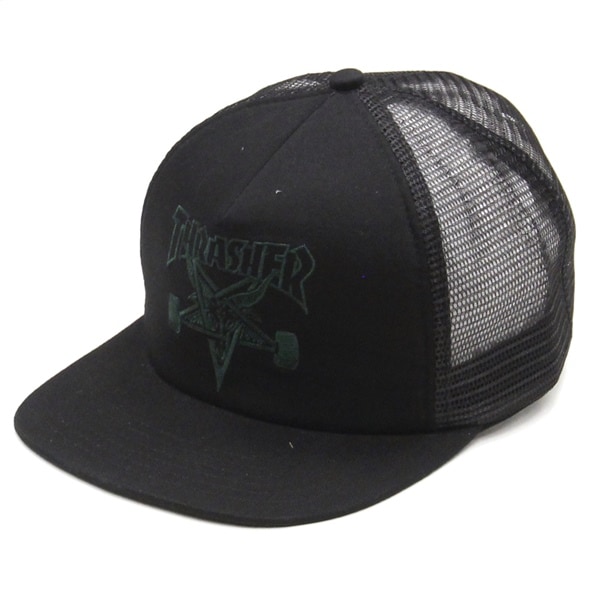 【Cap】Thrasher Skategoat Mesh Cap Embroidered Black/Green