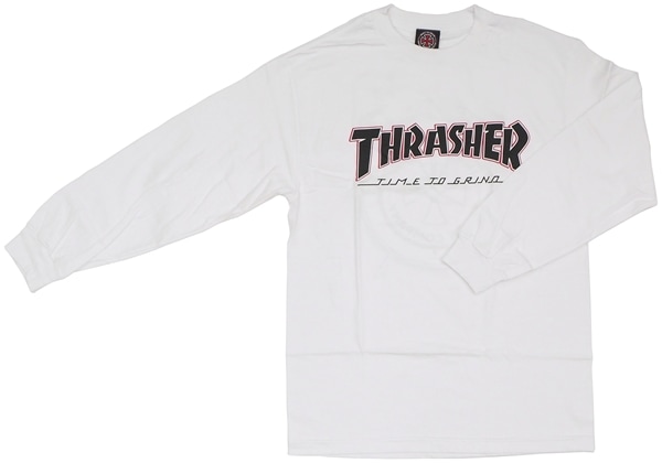 【ロングスリーブ スケートボード インディペンデント】Indy x Thrasher L/S White