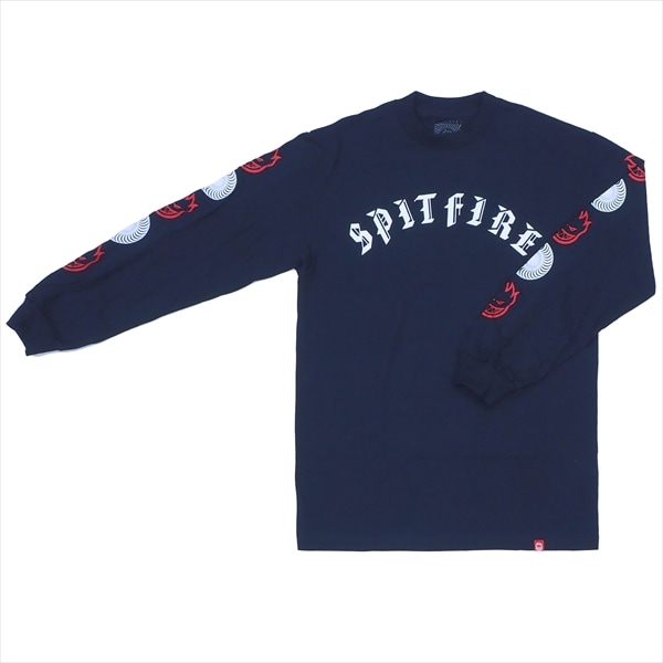 【ロングスリーブ スケートボード スピットファイヤー】Spitfire Old E Combo Sleeve Navy/White