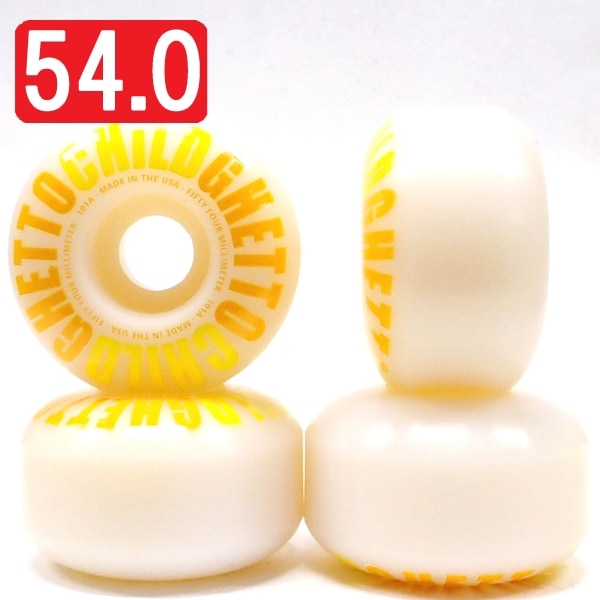 【54.0mm スケートボード ウィール ゲットーチャイルド】Ghetto Child Classic Logo Yellow 54mm