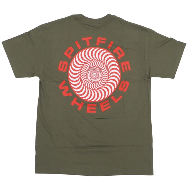 【Tシャツ スケートボード スピットファイヤー】Spitfire Classic 87 Swirl Army Green