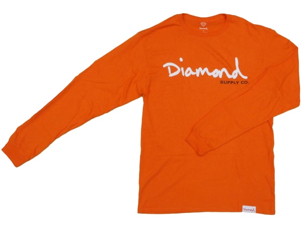 【ロングスリーブ スケートボード ダイアモンド】Diamond OG Script L/S Orange