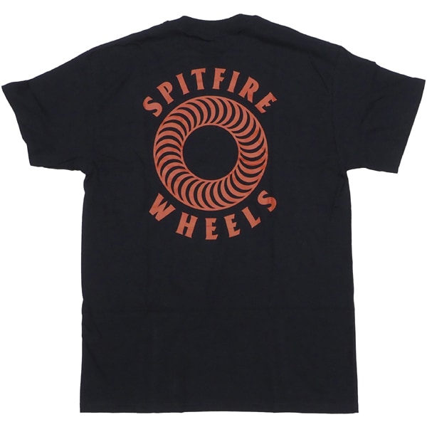 【Tシャツ スケートボード スピットファイヤー】Spitfire Hollow Classic Pocket Black/Burnt Orange