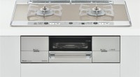 リンナイ　ビルトインガスコンロ　ユーディア・エフ　レンジフード連動タイプ　ワイド幅75cmタイプ　RHS721W26S11RVR　都市ガス12A13A　強火力：右　ガラストップ：ミストシルバー　前面パ