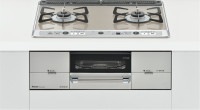 リンナイ　ビルトインガスコンロ　ユーディア・エフ　レンジフード連動タイプ　標準幅60cmタイプ　RHS21W26S13RVL　都市ガス12A13A　強火力：左　ガラストップ：ミストシルバー　前面パネル