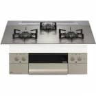N3WU4PWASKSTEC-LPG プロパン用 ノーリツ ビルトインコンロ Orche(オルシェ) フラット 75cmタイプ シルバーミラーガラストップ |ノーリツ|ビルトインガスコンロ