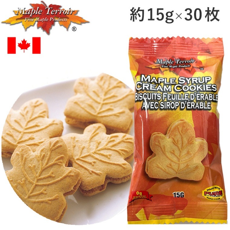 Maple Terroir メープルクリームクッキー 個包装 30枚入り 1袋15g Maple Syrup Cream Cookies