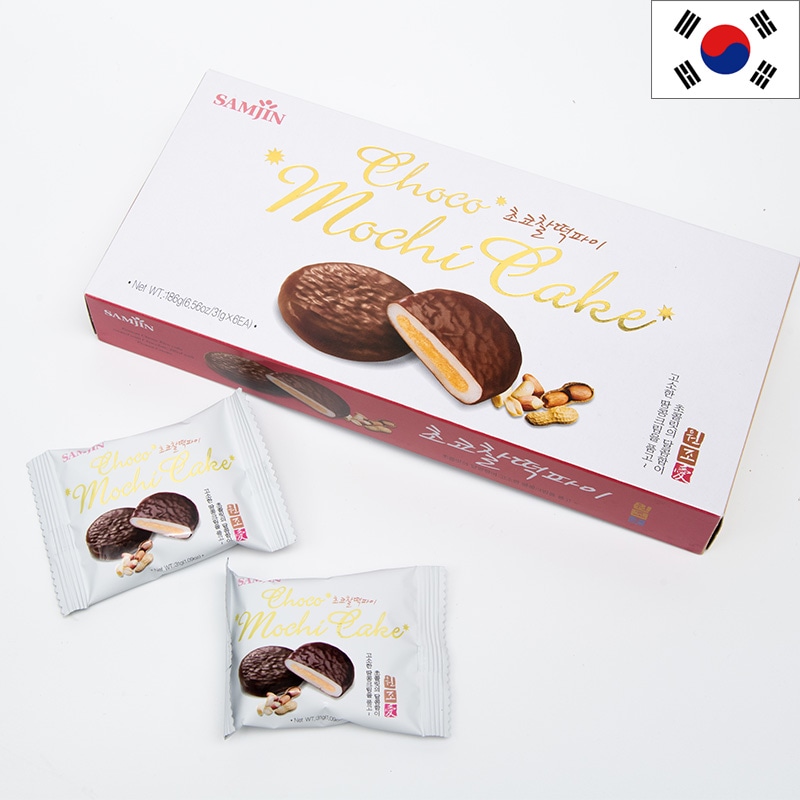 SAMJIN 餅チョコパイ 1箱6個入186g 個包装 チョコもちパイ ピーナッツ