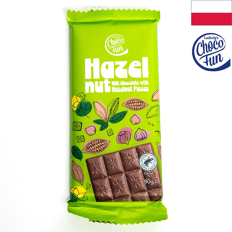 チョコファン ヘーゼルナッツチョコレート 80g×4枚 ChocoFun Hazel Nut