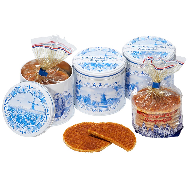 海外輸入菓子 ホーランドオリジナルワッフル ストループワッフル 缶入り 250g