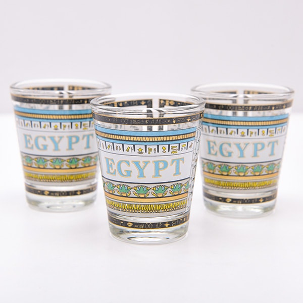 エジプトショットグラス 3個セット 6cm 象形文字 Egypt エジプト土産