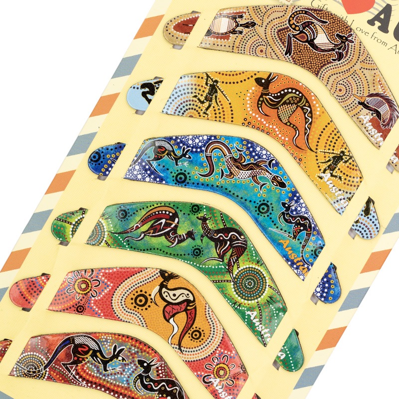 アボリジニブーメラン型マグネット 6個セット 10cm 磁石 かわいい