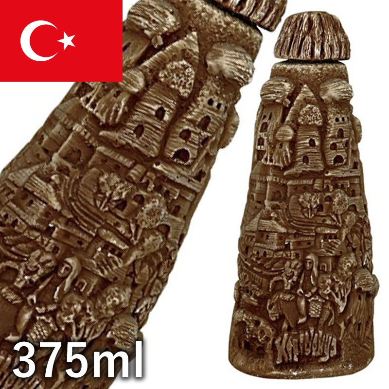 トルコ世界遺産カッパドキア彫刻ワイン中味入り未開封高さ20cm直径8cm トルコ世界遺産カッパドキア彫刻ワイン中味入り未開封高さ20cm