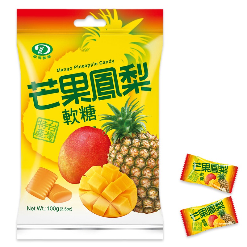 緑得製菓 マンゴー＆パイナップルソフトキャンディー 100g(17粒入） 個