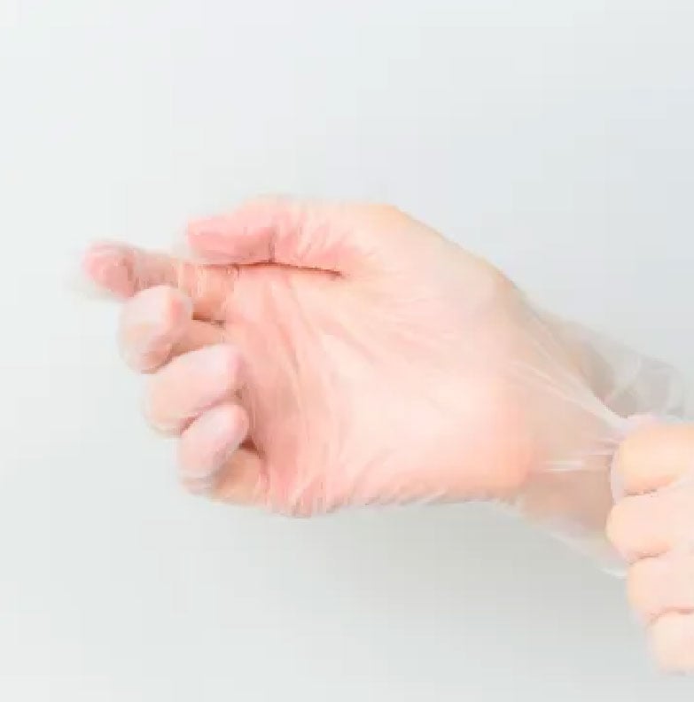 AIプラスチック(PVC)手袋 クリアー M 100枚入