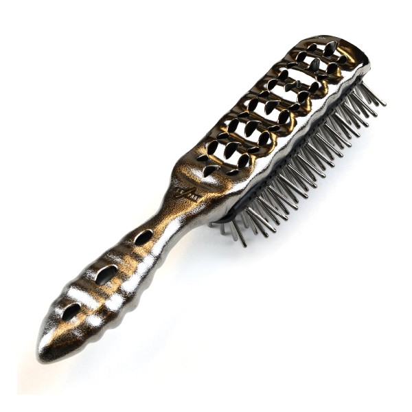 YS パーク メタルクッションブラシ YS-LAP/MB ブラック 特殊加工 髪すべり良い ツヤ プロ仕様 ヘアサロン 黒クロムメッキ Y.Sパーク メタルクッションブラシ YS-LAP/MB (Black) | 理美容用品の