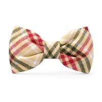 Flannel Dog Bow Tie - Eggnog Plaid