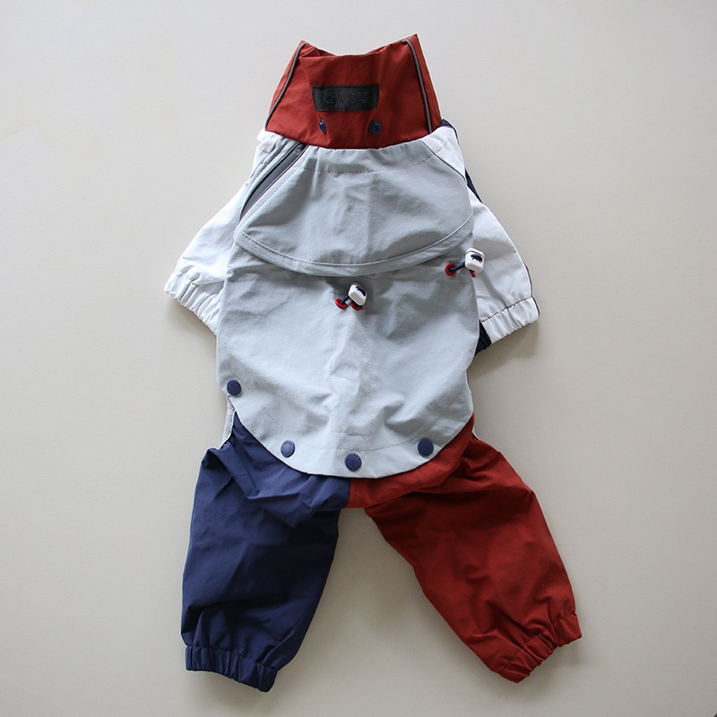 �ں����١۶����ɿ�쥤�󥳡��ȡ�������ɥ֥졼���� - Brick Blue<br>GASU Vautrer / [Brick Blue] Strong Waterproof Detachable 4-Leg Raincoat / Windbreaker Jacket
